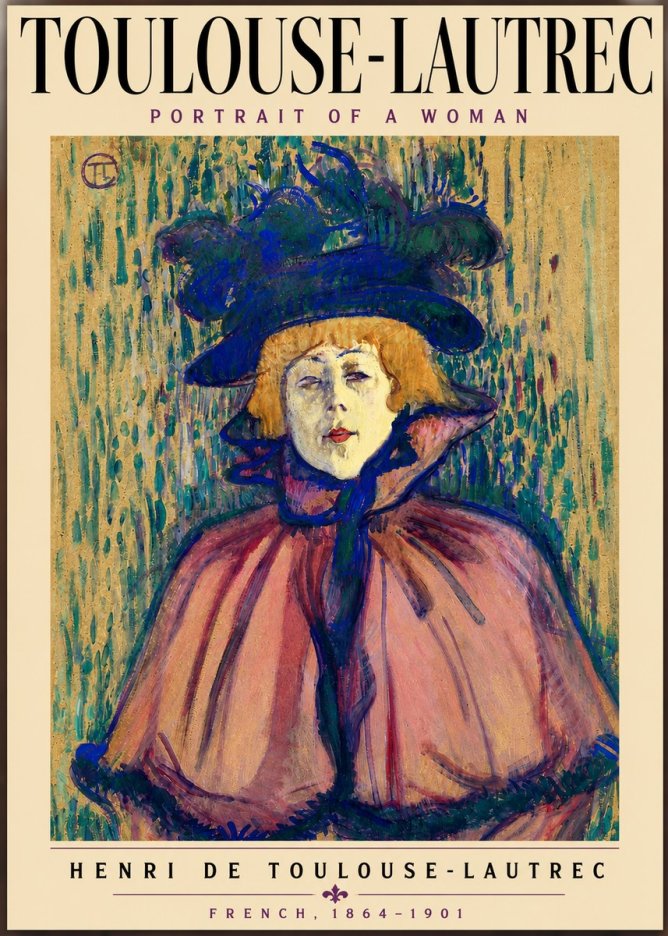 Toulouse-Lautrec Portrait of a Woman I No3 - Juliste