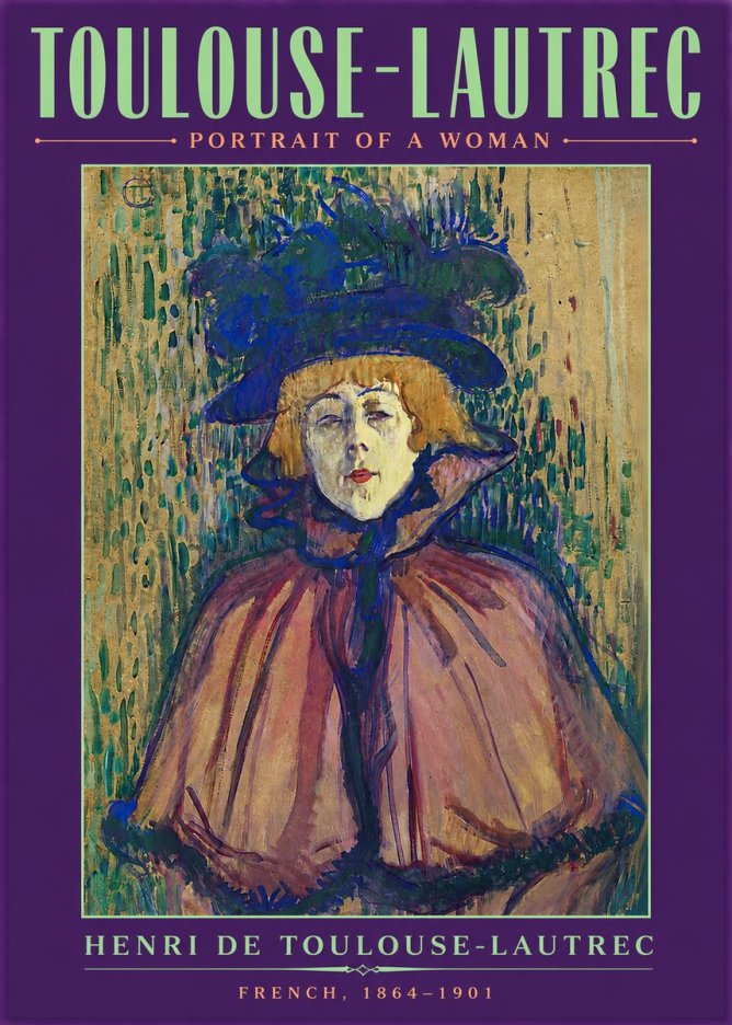 Toulouse-Lautrec Portrait of a Woman I No4 - Juliste