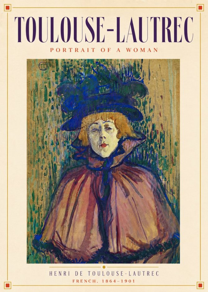 Toulouse-Lautrec Portrait of a Woman I No5 - Juliste