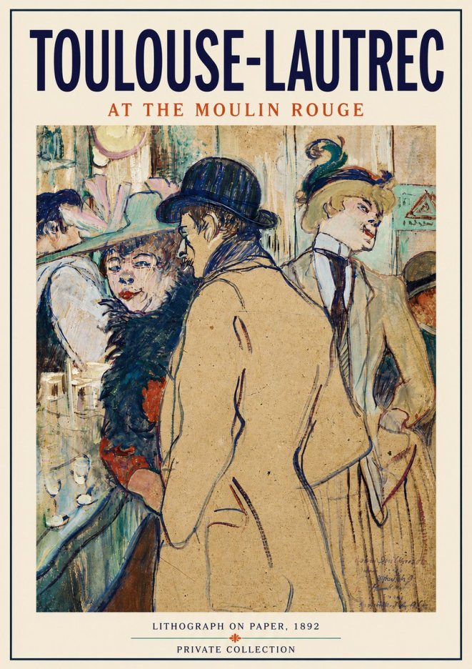 Toulouse-Lautrec At the Moulin Rouge II No4 - Juliste