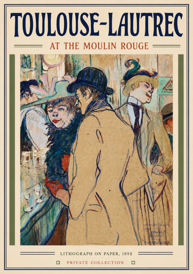 Toulouse-Lautrec At the Moulin Rouge II No6 - Juliste