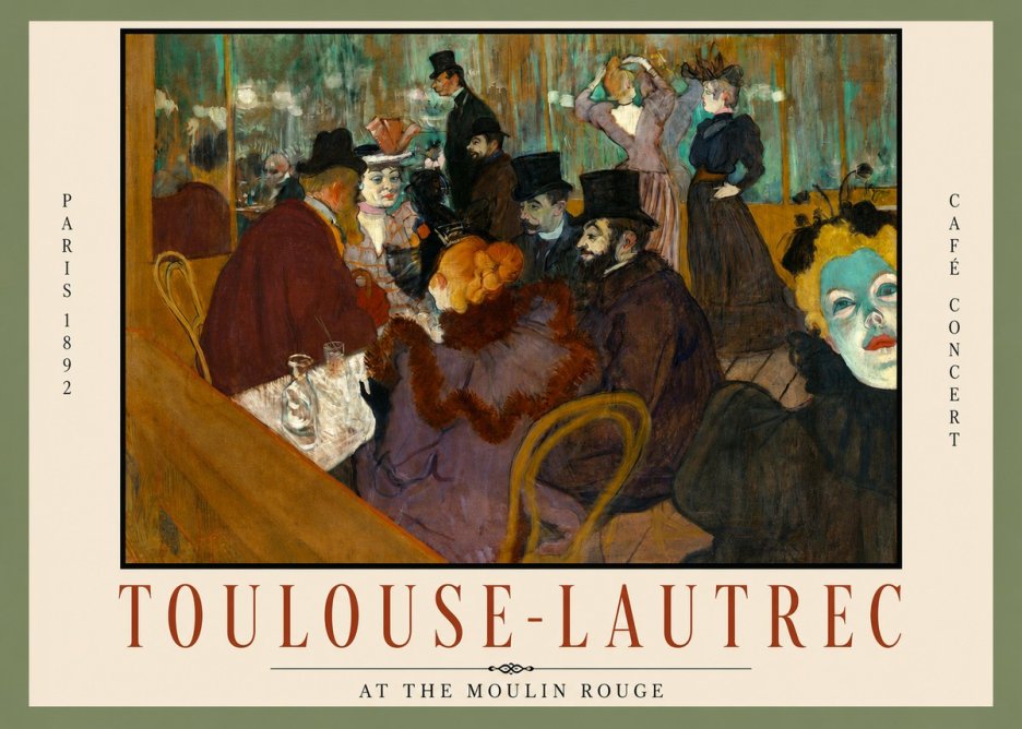 Toulouse-Lautrec At the Moulin Rouge IV No2 - Juliste
