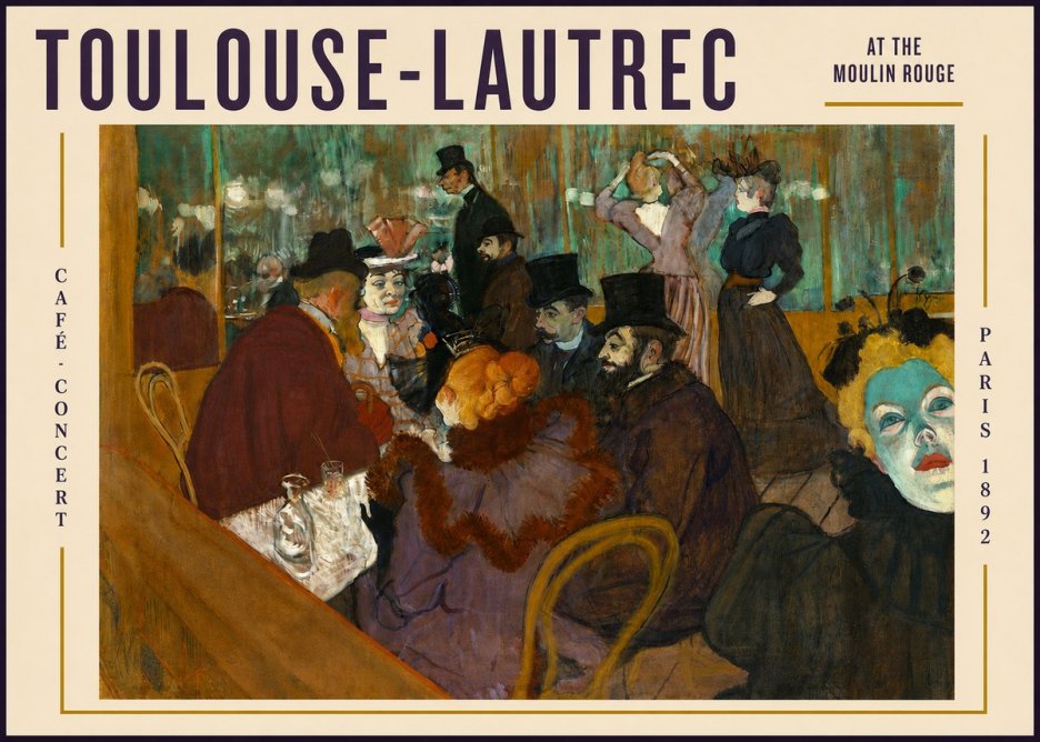 Toulouse-Lautrec At the Moulin Rouge IV No4 - Juliste