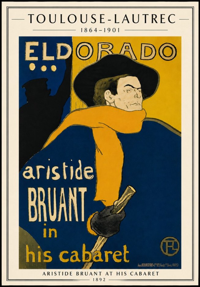 Toulouse-Lautrec Aristide Bruant at His Cabaret No5 - Juliste
