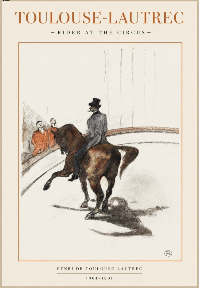 Toulouse-Lautrec Rider at the Circus No1 - Juliste