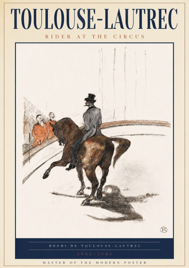 Toulouse-Lautrec Rider at the Circus No2 - Juliste