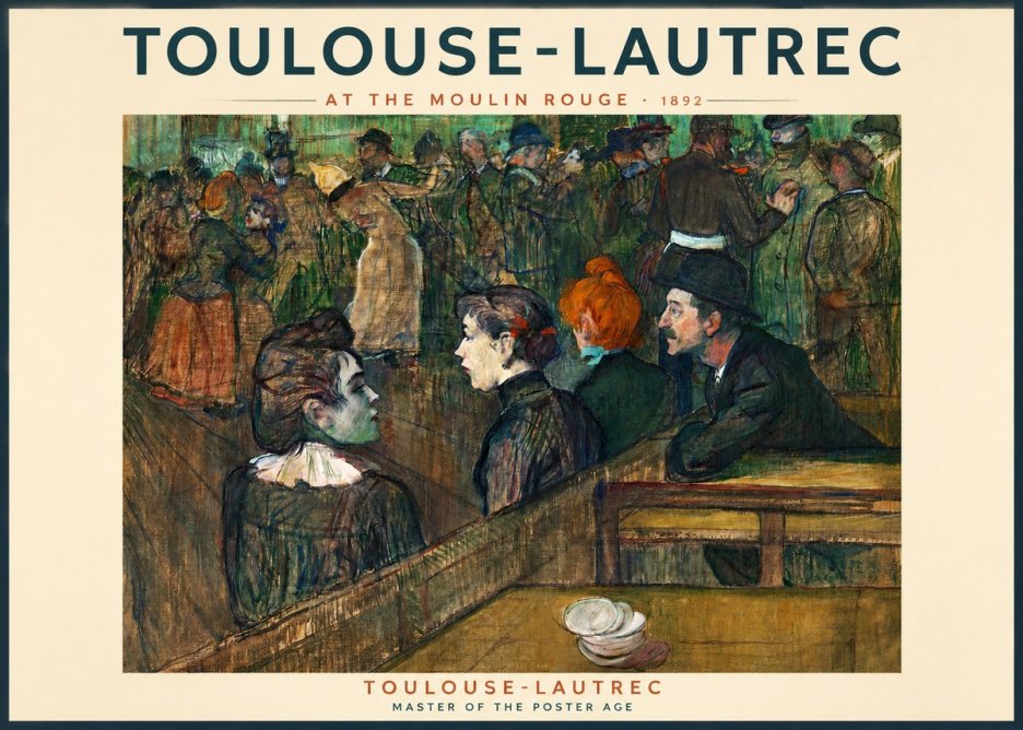 Toulouse-Lautrec At the Moulin Rouge V No2 - Juliste
