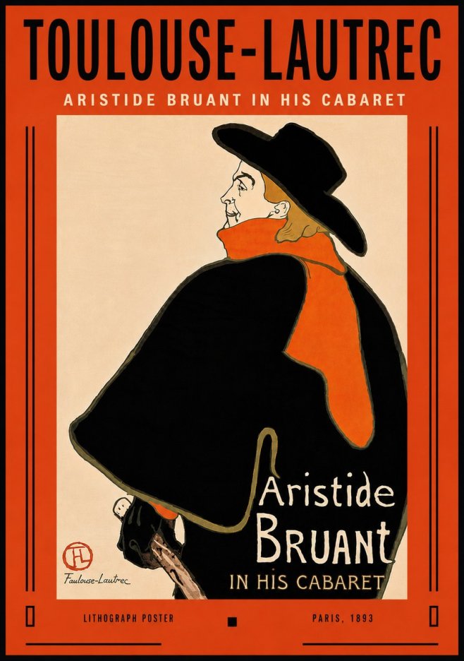 Toulouse-Lautrec Aristide Bruant in His Cabaret II No6 - Juliste