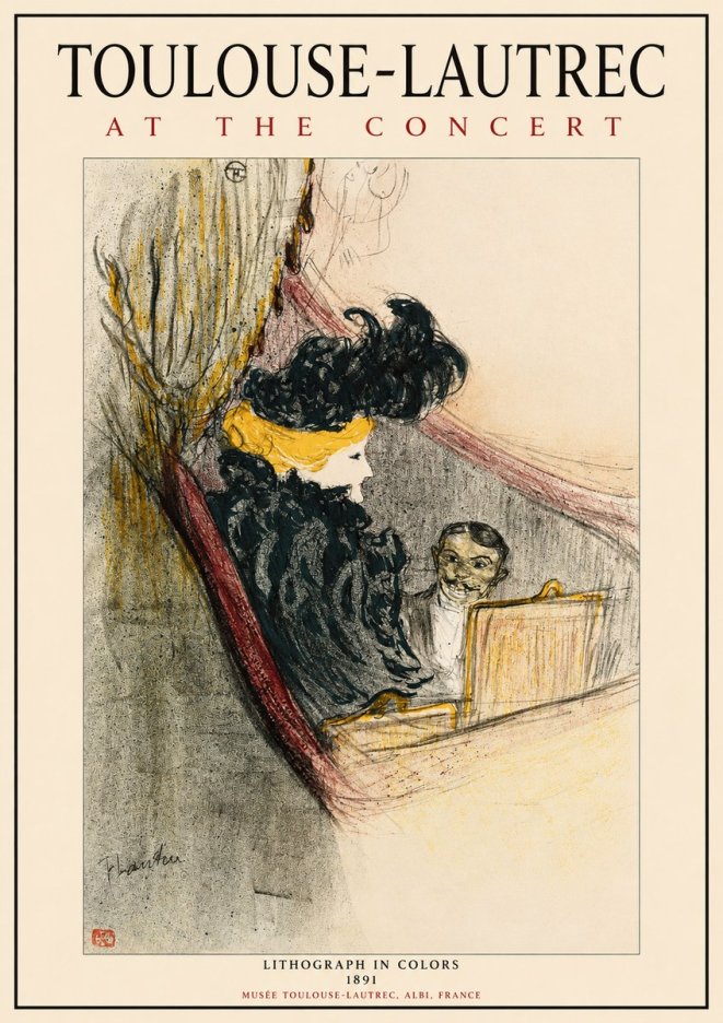 Toulouse-Lautrec At the Concert No1 - Juliste