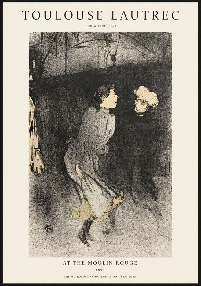 Toulouse-Lautrec At the Moulin Rouge VI No1 - Juliste