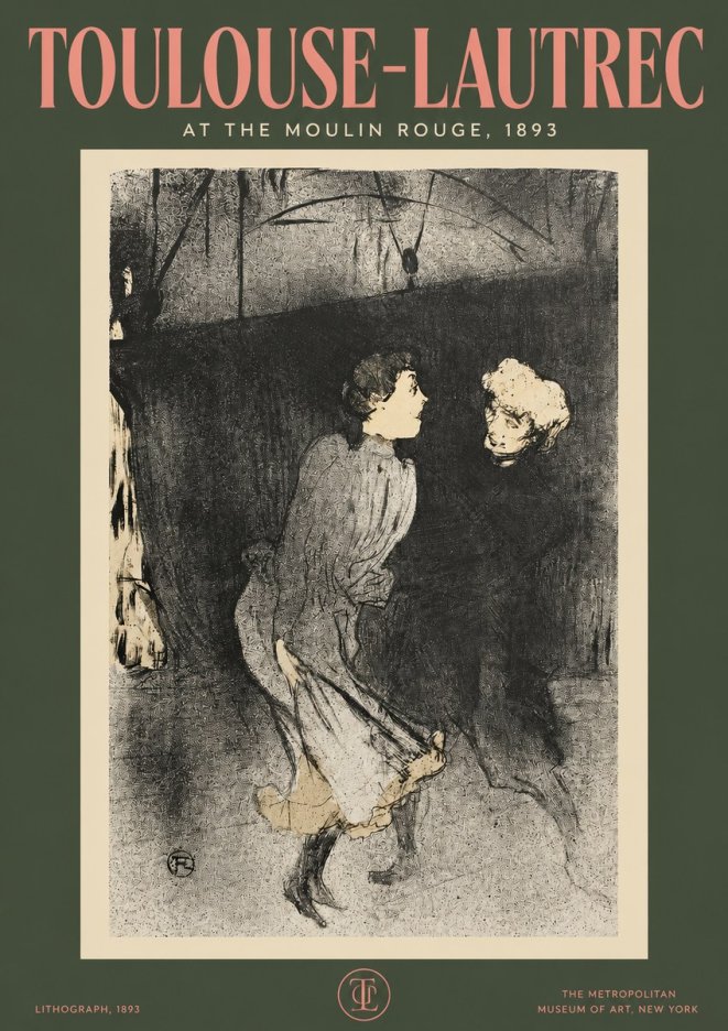 Toulouse-Lautrec At the Moulin Rouge VI No2 - Juliste