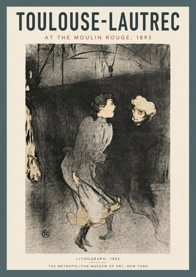 Toulouse-Lautrec At the Moulin Rouge VI No3 - Juliste