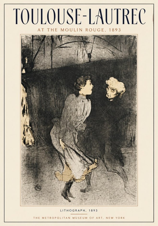 Toulouse-Lautrec At the Moulin Rouge VI No4 - Juliste