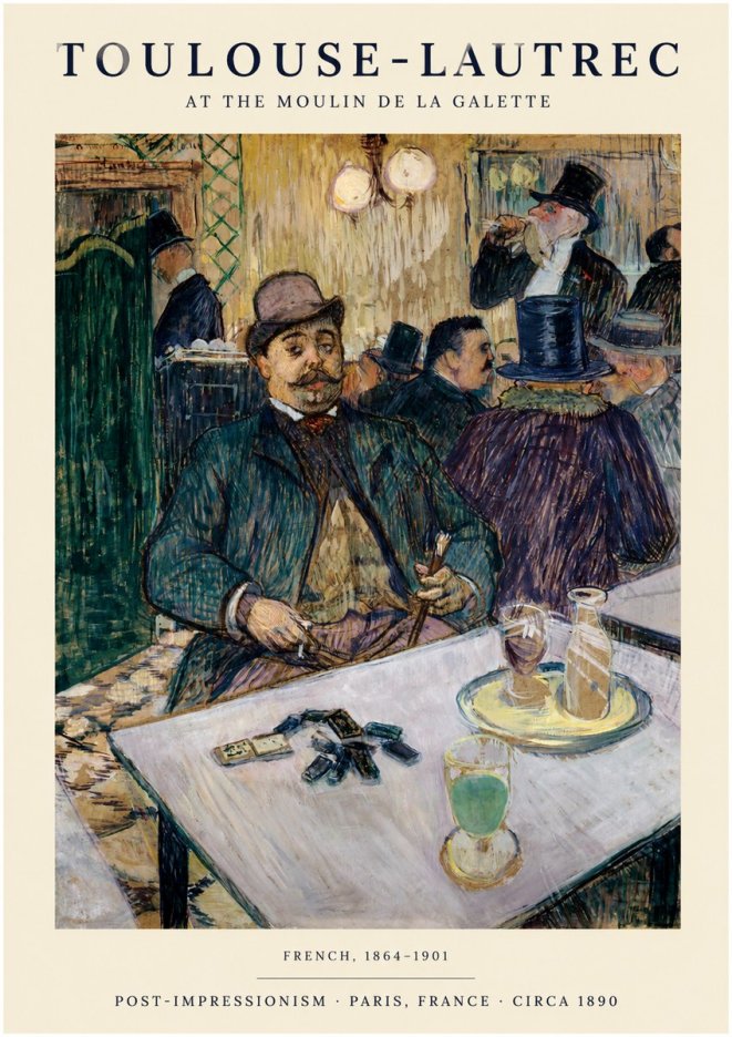 Toulouse-Lautrec At the Moulin De La Galette No1 - Juliste