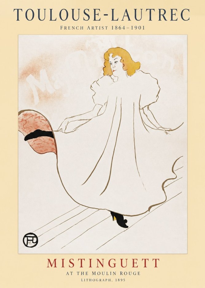 Toulouse-Lautrec Mistinguett at the Moulin Rouge No1 - Juliste