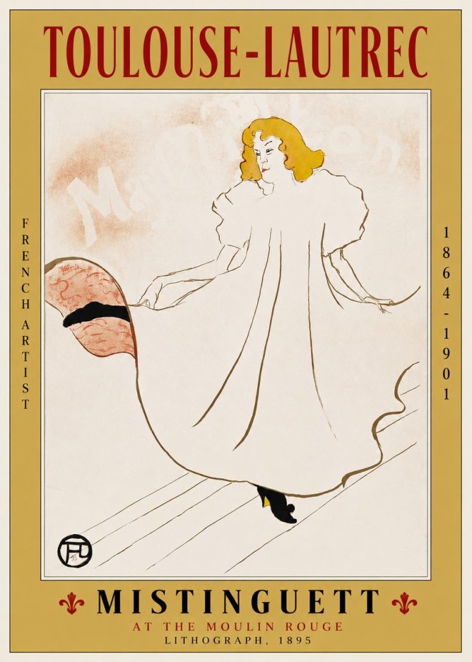 Toulouse-Lautrec Mistinguett at the Moulin Rouge No2 - Juliste