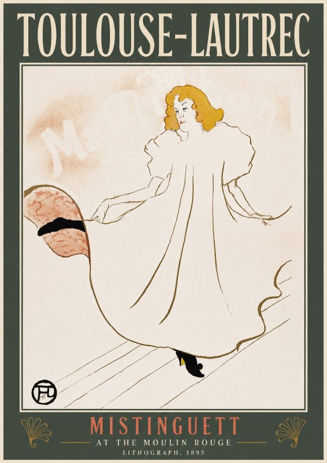 Toulouse-Lautrec Mistinguett at the Moulin Rouge No4 - Juliste