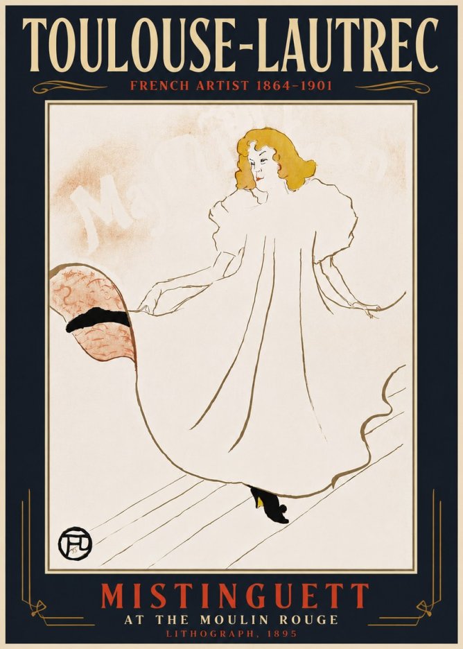 Toulouse-Lautrec Mistinguett at the Moulin Rouge No6 - Juliste