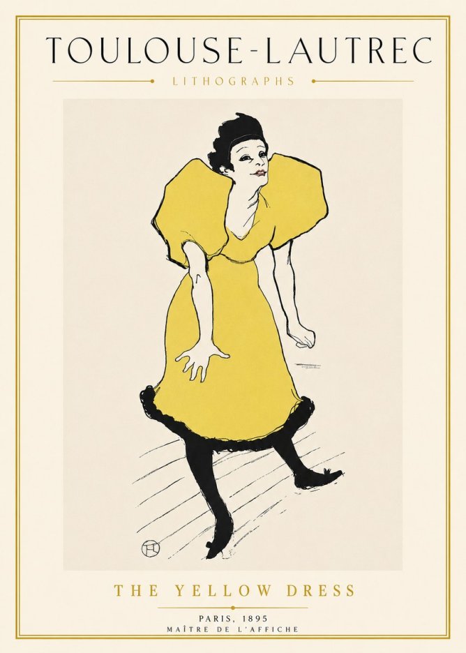 Toulouse-Lautrec The Yellow Dress No5 - Juliste