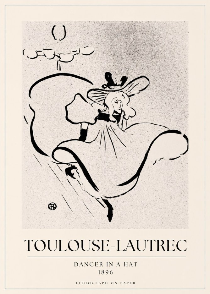 Toulouse-Lautrec Dancer in a Hat No1 - Juliste