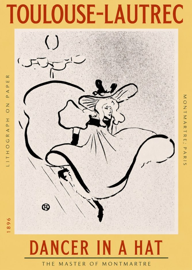 Toulouse-Lautrec Dancer in a Hat No2 - Juliste