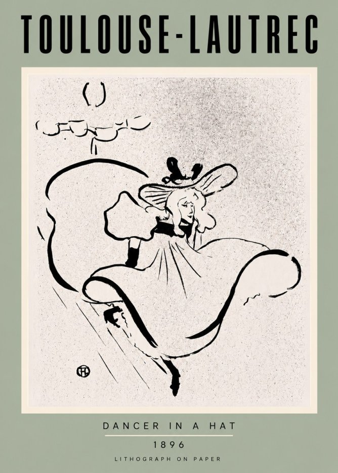 Toulouse-Lautrec Dancer in a Hat No3 - Juliste