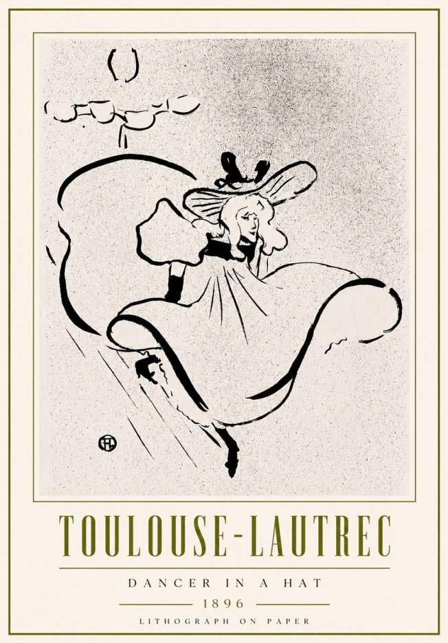 Toulouse-Lautrec Dancer in a Hat No6 - Juliste