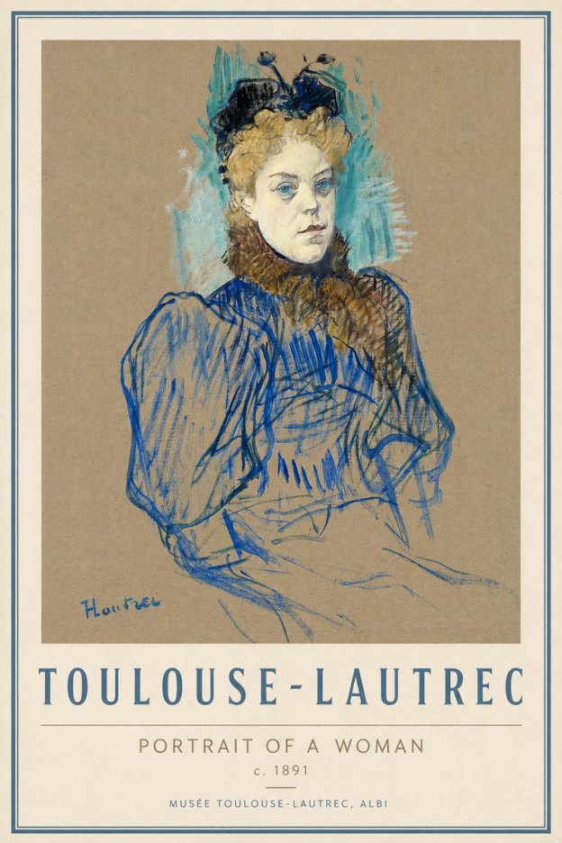 Toulouse-Lautrec Portrait of a Woman II No3 - Juliste