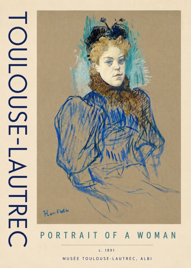 Toulouse-Lautrec Portrait of a Woman II No4 - Juliste
