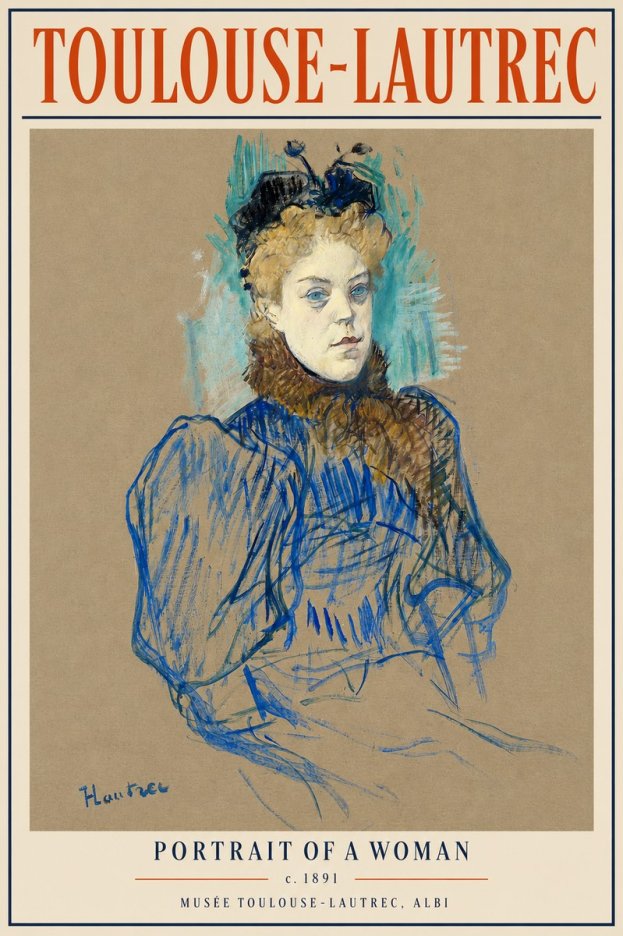 Toulouse-Lautrec Portrait of a Woman II No5 - Juliste