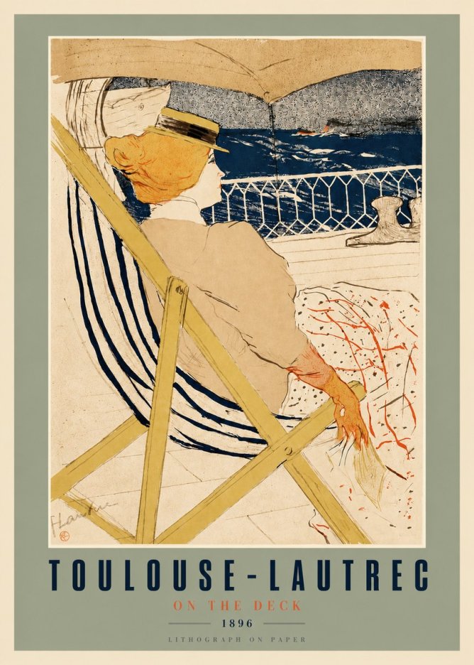 Toulouse-Lautrec On the Deck No3 - Juliste