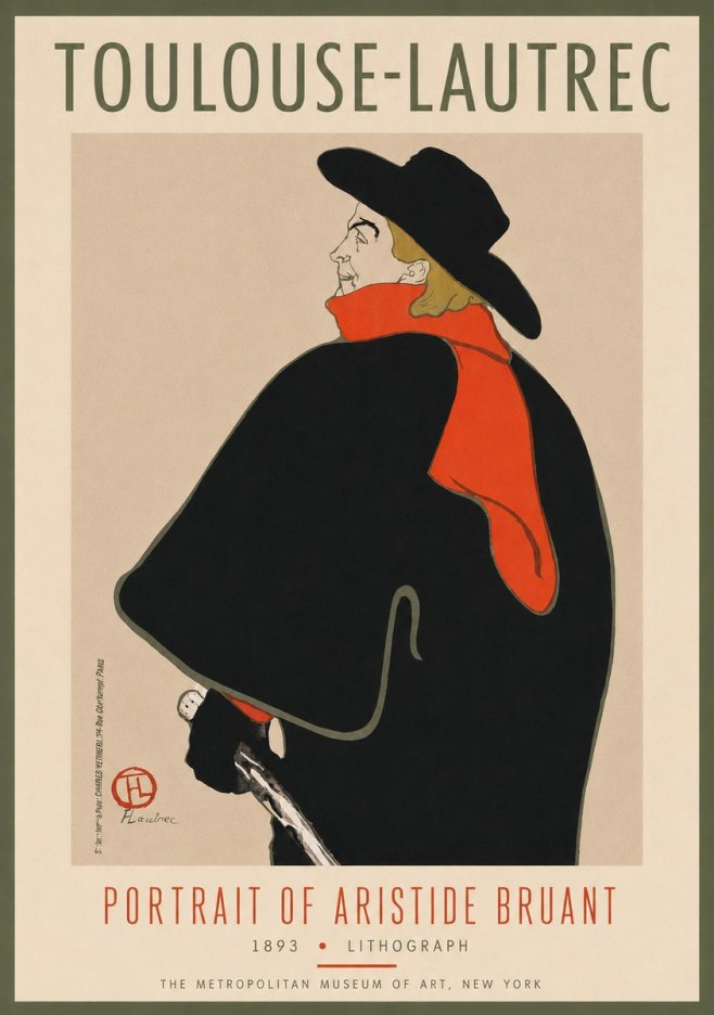 Toulouse-Lautrec Portrait of Aristide Bruant No4 - Juliste