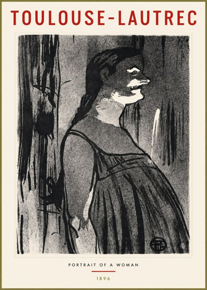 Toulouse-Lautrec Portrait of a Woman III No2 - Juliste