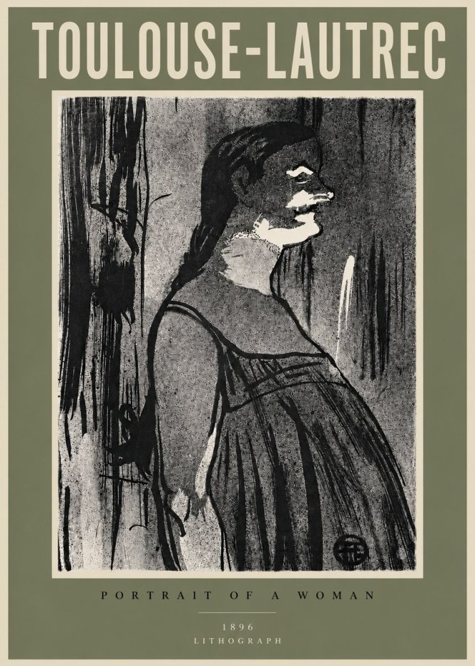 Toulouse-Lautrec Portrait of a Woman III No5 - Juliste