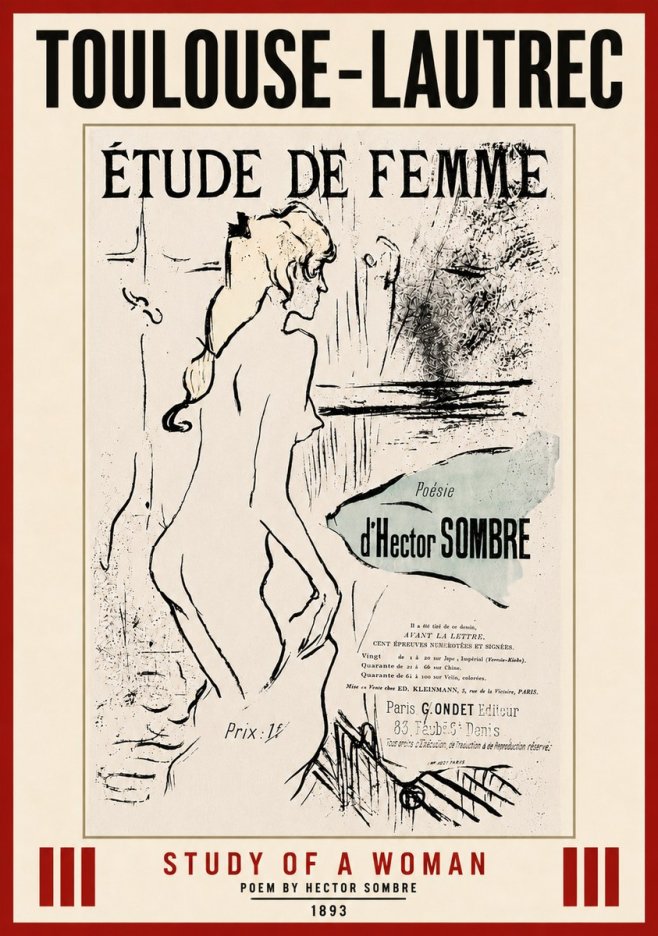 Toulouse-Lautrec Étude De Femme No5 - Juliste