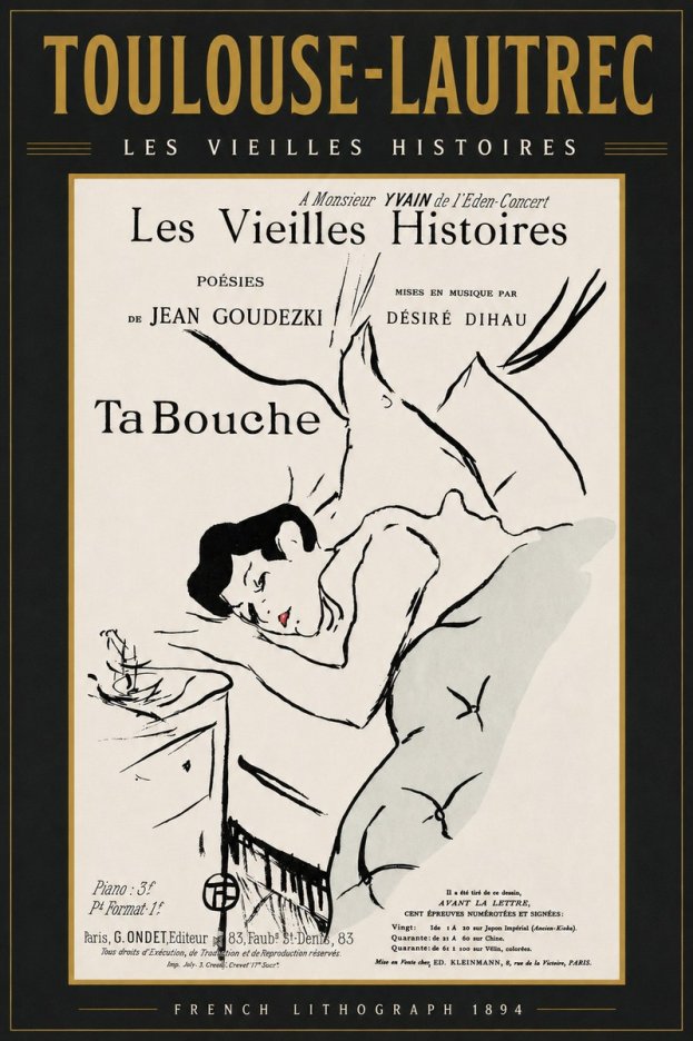Toulouse-Lautrec Les Vieilles Histoires - Ta Bouche No3 - Juliste