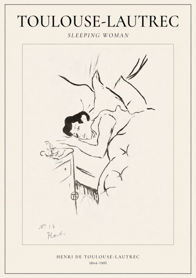 Toulouse-Lautrec Sleeping Woman No1 - Juliste