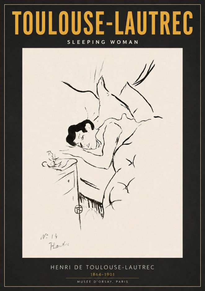 Toulouse-Lautrec Sleeping Woman No6 - Juliste
