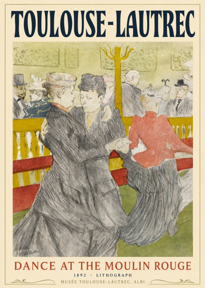 Toulouse-Lautrec Dance at the Moulin Rouge No2 - Juliste