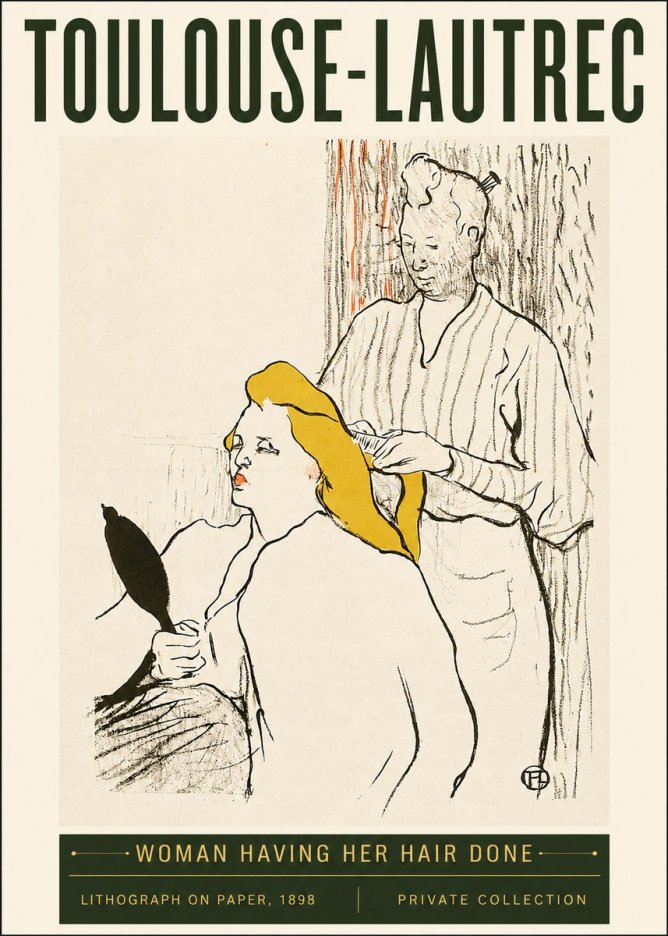 Toulouse-Lautrec Woman Having Her Hair Done No3 - Juliste