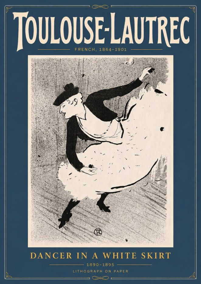 Toulouse-Lautrec Dancer in a White Skirt No4 - Juliste