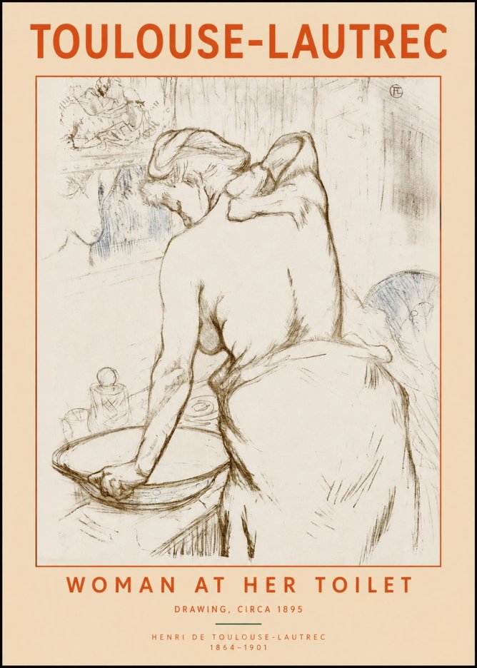 Toulouse-Lautrec Woman at Her Toilet No2 - Juliste