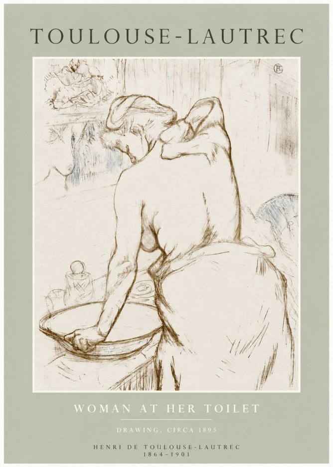Toulouse-Lautrec Woman at Her Toilet No3 - Juliste
