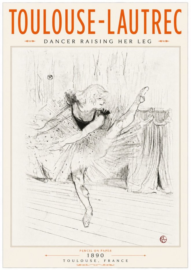 Toulouse-Lautrec Dancer Raising Her Leg No6 - Juliste