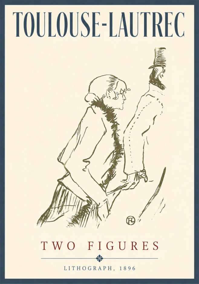 Toulouse-Lautrec Two Figures No3 - Juliste