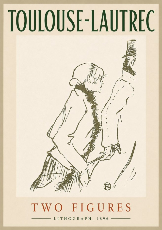 Toulouse-Lautrec Two Figures No4 - Juliste