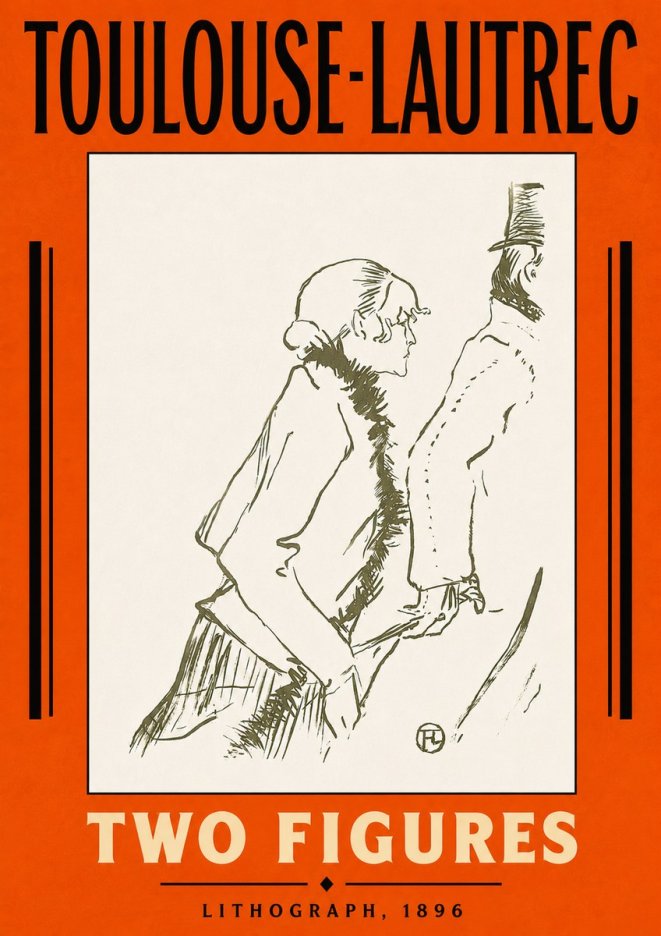 Toulouse-Lautrec Two Figures No5 - Juliste