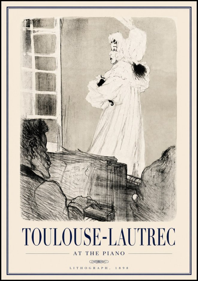 Toulouse-Lautrec At the Piano No3 - Juliste