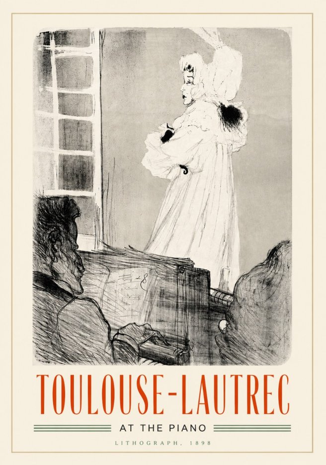 Toulouse-Lautrec At the Piano No4 - Juliste