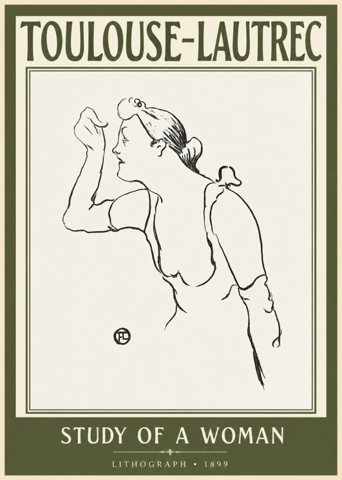Toulouse-Lautrec Study of a Woman II No2 - Juliste
